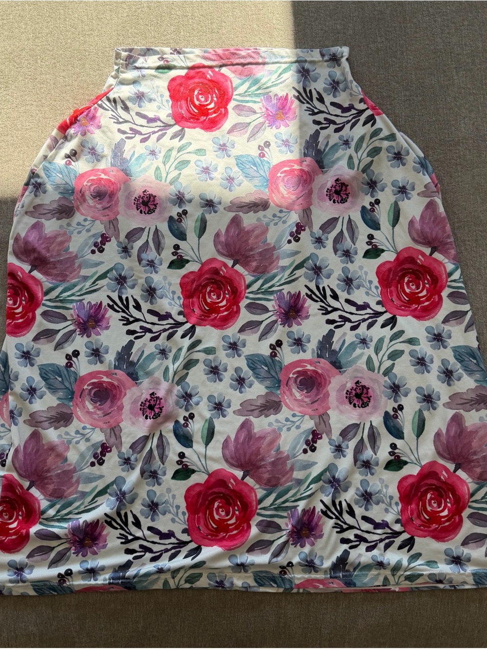 Floral Car Seat Cover - Pink & White Nursing Cover - Picture 5 of 5